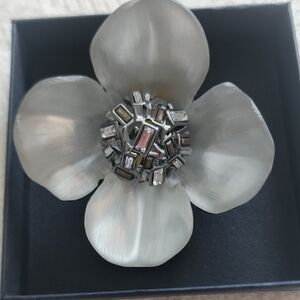 Alexis Bittar Silver Flower Brooch
